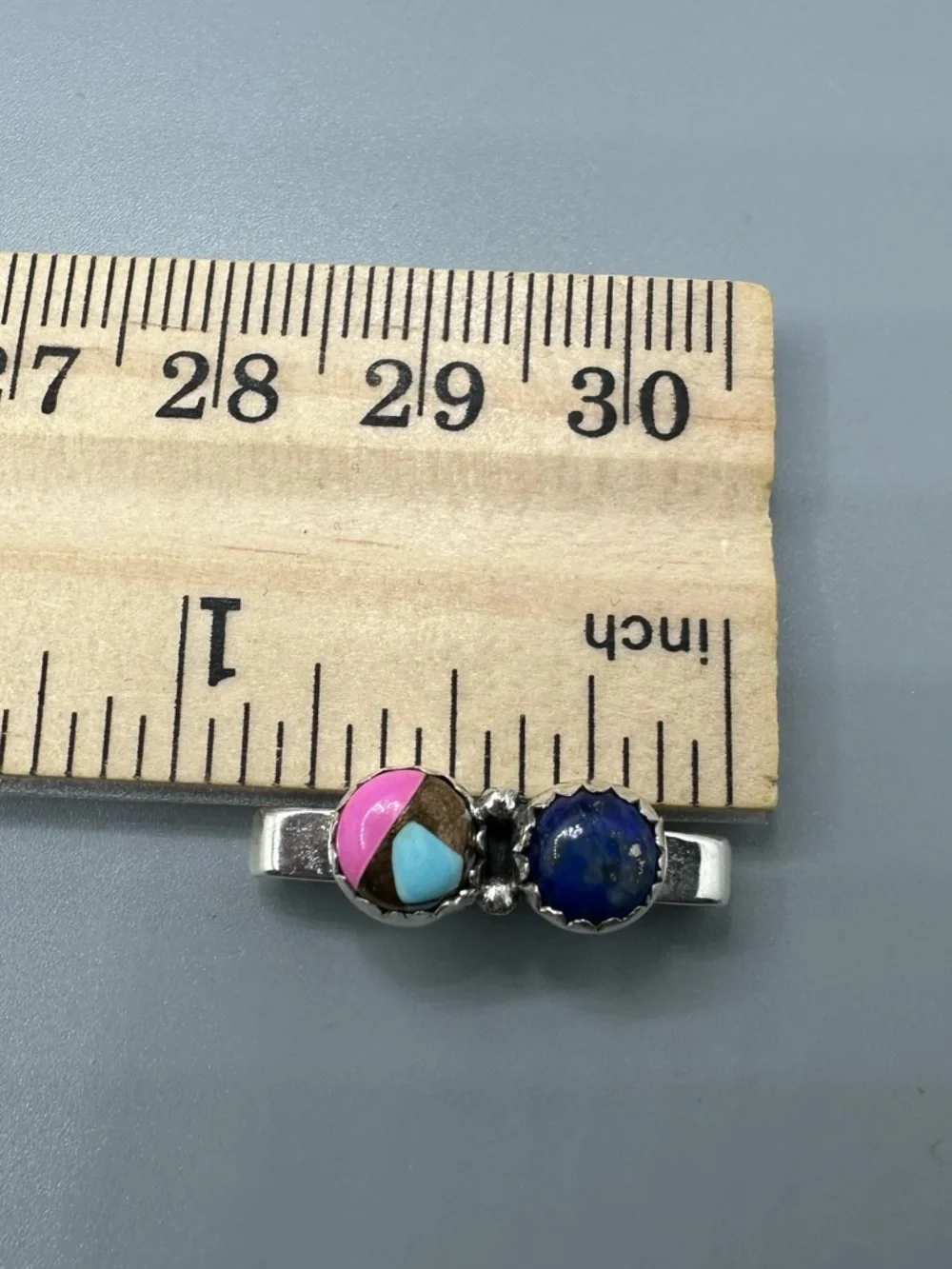 ⌚Cotton Candy Turquoise & Lapis Sterling Silver 925 Watch Band Charm Handmade
